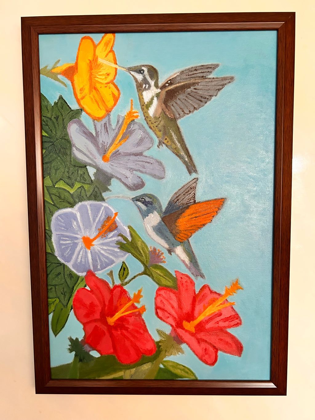 Colibríes tras el nectar